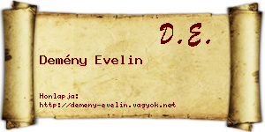 Demény Evelin névjegykártya