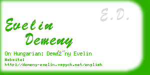 evelin demeny business card